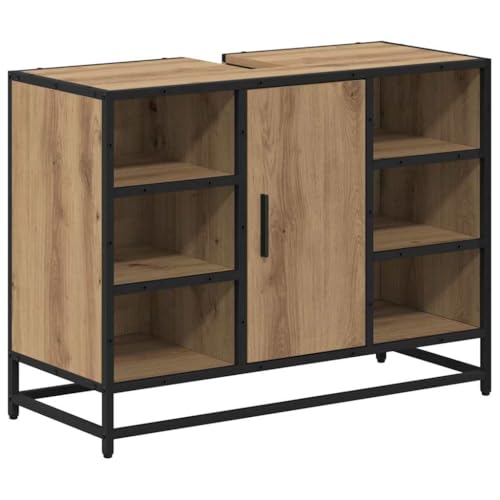 SKM Badezimmer Waschbecken Schrank mit Regal Eiche handwerklich,Möbel,Möbelgarnituren,Badezimmermöbel-Sets,Eiche handwerklich,23.43 kg,883638 von SKM