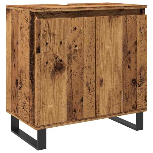 SKM Badschrank Altholz-Optik 58x33x60 cm Holzwerkstoff,Möbel,Möbelgarnituren,Badezimmermöbel-Sets,Braun,12.6 kg,857220 von SKM
