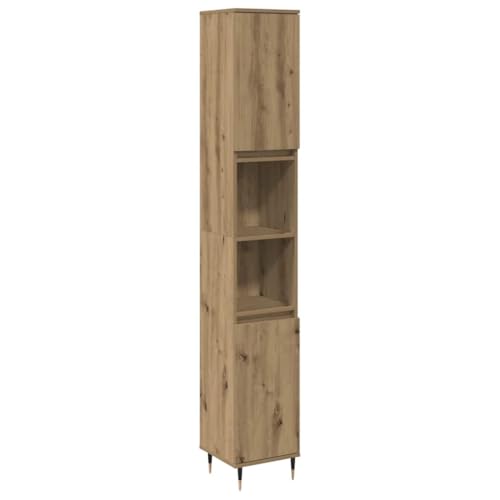 SKM Badschrank Artisan-Eiche 30x30x190 cm Holzwerkstoff,Möbel,Möbelgarnituren,Badezimmermöbel-Sets,Braun,23.6 kg,857197 von SKM