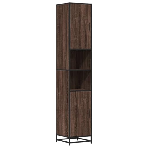 SKM Badschrank Eichen-Optik 35x37,5x188,5 cm Holzwerkstoff Metall,Möbel,Möbelgarnituren,Badezimmermöbel-Sets,Braun,40.7 kg,3300884 von SKM