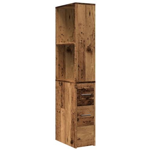 SKM Badschrank Schmal mit Rollen Altholz-Optik Holzwerkstoff,Möbel,Schränke,Aufbewahrungsschränke & Schließfächer,Braun,23.6 kg,855302 von SKM