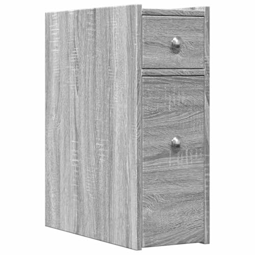 SKM Badschrank Schmal mit Rollen Grau Sonoma Holzwerkstoff,Möbel,Schränke,Aufbewahrungsschränke & Schließfächer,Grau,18.65 kg,855291 von SKM