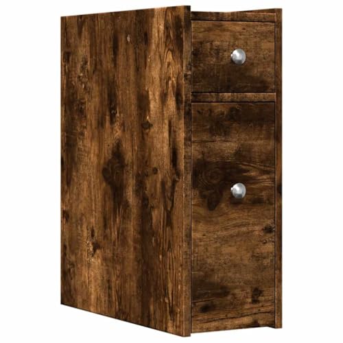 SKM Badschrank Schmal mit Rollen Räuchereiche Holzwerkstoff,Möbel,Schränke,Aufbewahrungsschränke & Schließfächer,Braun,17.8 kg,855290 von SKM