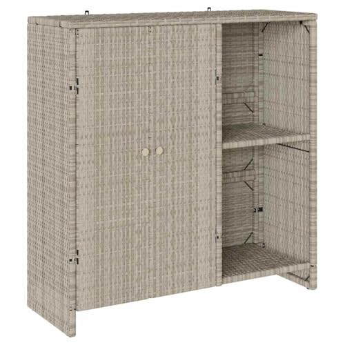 SKM Badschrank mit Speicher Hellgrau 100 x 36 x 102 cm Rattan,Möbel,Schränke,Hellgrau,14.6 kg,4103825 von SKM