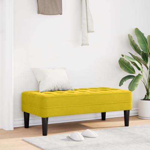 SKM Bank Gelb 113x57x39 cm Samt,Möbel, Sitzbänke,Gelb,10.2KG,42001954 von SKM