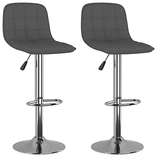 SKM Barhocker 2 STK. Dunkelgrau Stoff,Möbel,Stühle,Barhocker,Grau,13.15KG,333946 von SKM