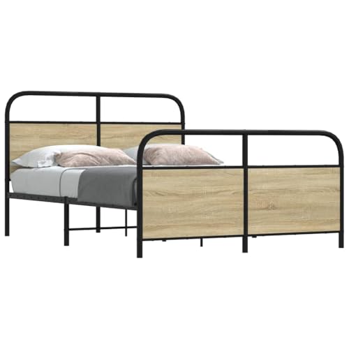 SKM Bettgestell ohne Matratze 120x200 cm Sonoma-Eiche Holzwerkstoff,Möbel,Betten & Zubehör,Betten & Bettgestelle,Braun,31KG,4100274 von SKM