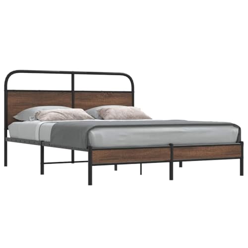 SKM Bettgestell ohne Matratze 160x200 cm Braun Eichen-Optik,Möbel,Betten & Zubehör,Betten & Bettgestelle,Braun,31.5KG,4100467 von SKM