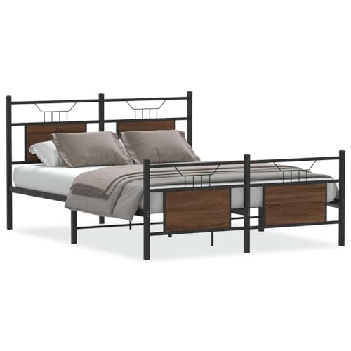 SKM Bettgestell ohne Matratze Braun Eiche 140x200 cm Holzwerkstoff,Möbel,Betten & Zubehör,Betten & Bettgestelle,Braun,28.05KG,4106860 von SKM