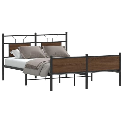 SKM Bettgestell ohne Matratze Braun Eiche 140x200 cm Holzwerkstoff,Möbel,Betten & Zubehör,Betten & Bettgestelle,Braun,28KG,4107035 von SKM