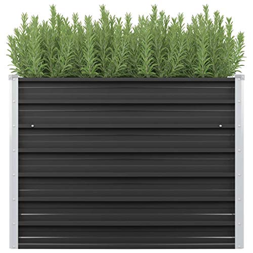 SKM Blumentopf Garten-Hochbeet Anthrazit 100 x 40 x 77 cm Verzinkter Stahl von SKM