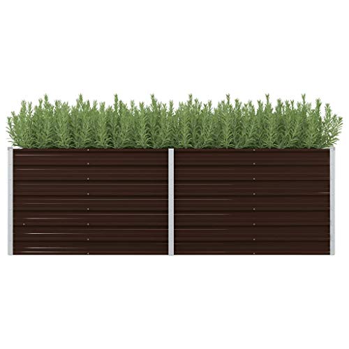 SKM Blumentopf Garten-Hochbeet Braun 240 x 80 x 77 cm Verzinkter Stahl von SKM