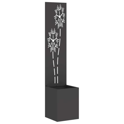 SKM Blumentopf mit dekorativem Paneel Schwarz 32 x 140 cm,Heim & Garten,Dekoration,Kunst,Poster, Drucke & Wandbilder,Schwarz,9.17 kg,876364 von SKM