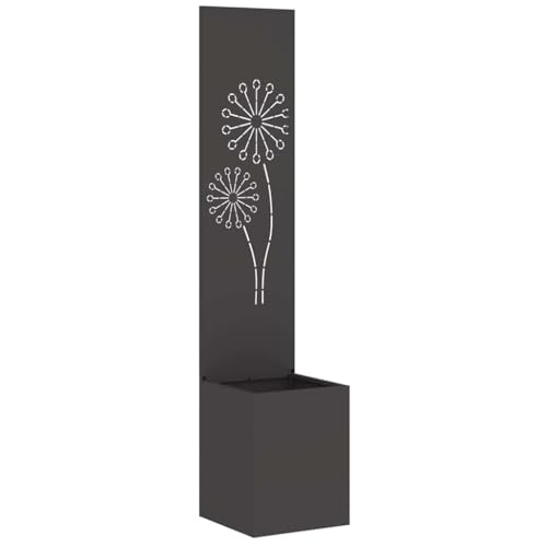 SKM Blumentopf mit dekorativem Paneel Schwarz 32 x 140 cm,Heim & Garten,Dekoration,Kunst,Poster, Drucke & Wandbilder,Schwarz,9.44 kg,876385 von SKM