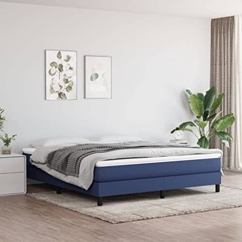 SKM Boxspringbett Blau 160x200 cm Stoff, Weight: 25 kg, 3120530 von SKM