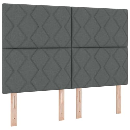 SKM Boxspringbett mit Matratze Dunkelgrau 140 x 200 cm Stoff,Möbel,Betten & Zubehör,Betten & Bettgestelle,Grau,72.02 kg,3343181 von SKM