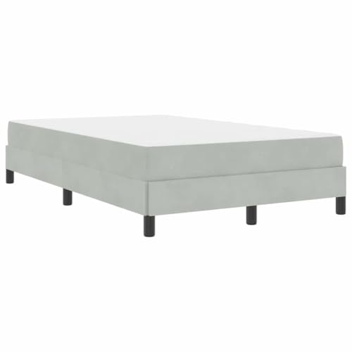 SKM Boxspringbett mit Matratze Hellgrau 120 x 200 cm Samt,Möbel,Betten & Zubehör,Betten & Bettgestelle,Grau,42.56 kg,3398683 von SKM