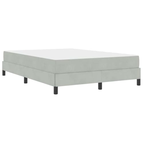 SKM Boxspringbett mit Matratze Hellgrau 140 x 200 cm Samt,Möbel,Betten & Zubehör,Betten & Bettgestelle,Grau,47.52 kg,3398695 von SKM