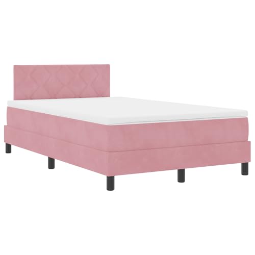 SKM Boxspringbett mit Matratze Rosa Samt,Möbel,Betten & Zubehör,Betten & Bettgestelle,Rosa,53.15KG,3339229 von SKM