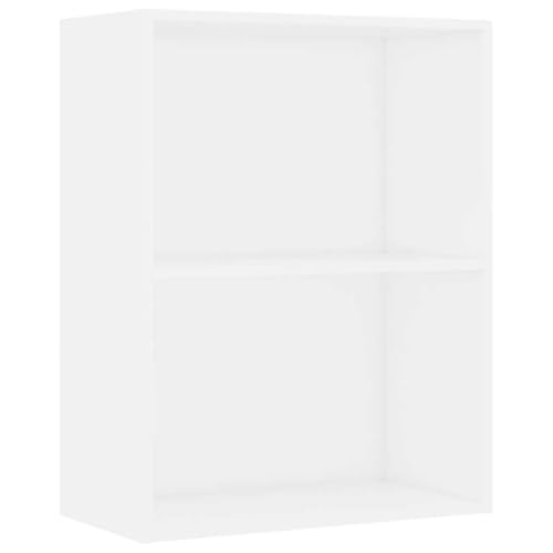 SKM Bücherregal 2 Fächer Weiß 60x30x76,5 cm Holzwerkstoff,Möbel,Regalsysteme,Bücherregale & Bücherschränke,Weiß,13.65 kg,800963 von SKM