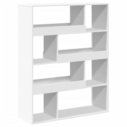 SKM Bücherregal Weiß 100x33x125,5 cm Holzwerkstoff,Möbel,Regalsysteme,Bücherregale & Bücherschränke,Weiß,39.8 kg,3309330 von SKM