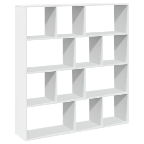 SKM Bücherregal Weiß 132x29x141,5 cm Holzwerkstoff,Möbel,Regalsysteme,Bücherregale & Bücherschränke,Weiß,40.2 kg,3310307 von SKM