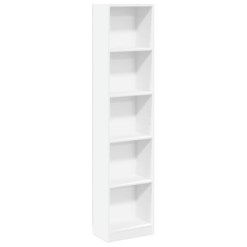 SKM Bücherregal Weiß 40x24x176 cm Holzwerkstoff,Möbel,Regalsysteme,Bücherregale & Bücherschränke,Weiß,17.2 kg,857792 von SKM