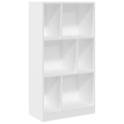SKM Bücherregal Weiß 57x28,5x107,5 cm Holzwerkstoff,Möbel,Regalsysteme,Bücherregale & Bücherschränke,Weiß,18.9 kg,848003 von SKM
