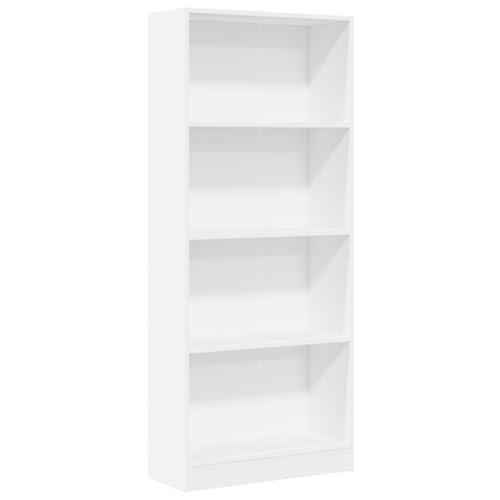SKM Bücherregal Weiß 60x24x143 cm Holzwerkstoff,Möbel,Regalsysteme,Bücherregale & Bücherschränke,Weiß,17.85 kg,857812 von SKM