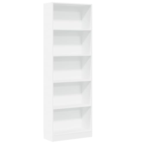 SKM Bücherregal Weiß 60x24x176 cm Holzwerkstoff,Möbel,Regalsysteme,Bücherregale & Bücherschränke,Weiß,21.55 kg,857821 von SKM