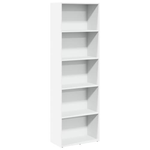 SKM Bücherregal Weiß 60x30x189 cm Holzwerkstoff,Möbel,Regalsysteme,Bücherregale & Bücherschränke,Weiß,26.55 kg,857917 von SKM