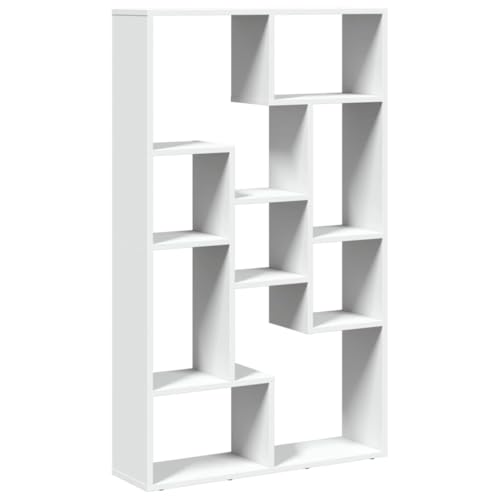SKM Bücherregal Weiß 72x20x120 cm Holzwerkstoff,Möbel,Regalsysteme,Bücherregale & Bücherschränke,Weiß,17.6 kg,858156 von SKM