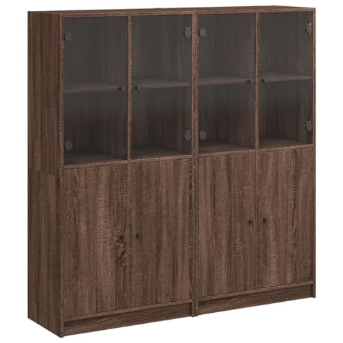 SKM Bücherschrank mit Türen Braun Eichen-Optik 136x37x142 cm,Möbel,Schränke,Sideboards,Braun,92 kg,3206530 von SKM