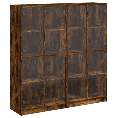 SKM Bücherschrank mit Türen Räuchereiche 136x37x142cm Holzwerkstoff,Möbel,Schränke,Sideboards,Braun,97.04 kg,3206521 von SKM
