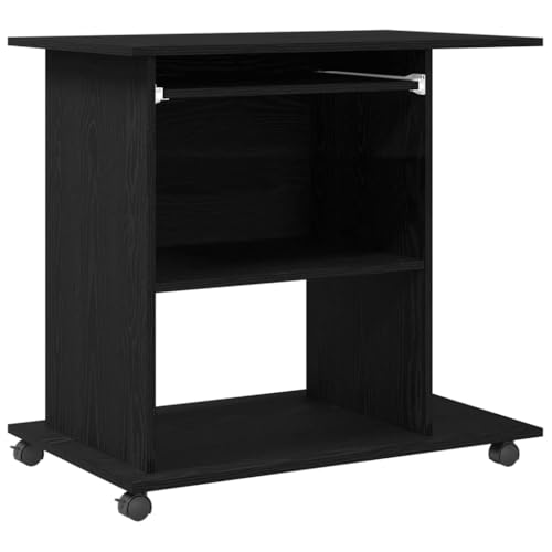 SKM Computertisch Eiche schwarz 80x50x75 cm Holzwerkstoff,Möbel,Büromöbel,Schreibtische,Schwarz,21.5 kg,862500 von SKM