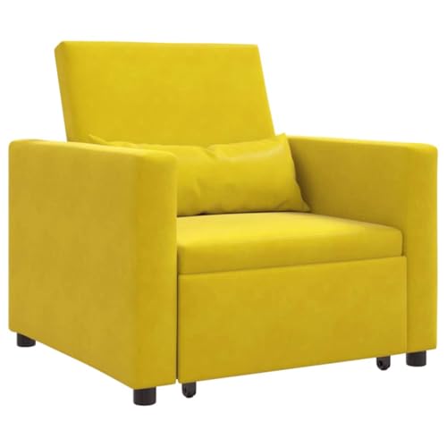 SKM Einzel-Schlafsofa Gelb 90 x 165 x 87 cm Samt,Möbel,Stühle,Sessel,Gelb,29.4 kg,42002704 von SKM