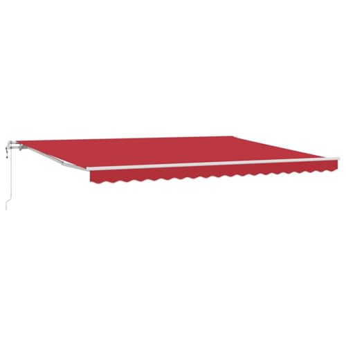 SKM Einziehe Markise 450 × 350 cm Rot,Heim & Garten,Rasen & Garten,Garten & Balkon,Markisen,37.19 kg,3331171 von SKM