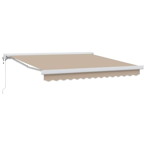 SKM Einziehe Markise Beige 350 x 250 cm Stoff, Metall,Heim & Garten,Rasen & Garten,Garten & Balkon,Markisen,Beige,45.78 kg,3330352 von SKM