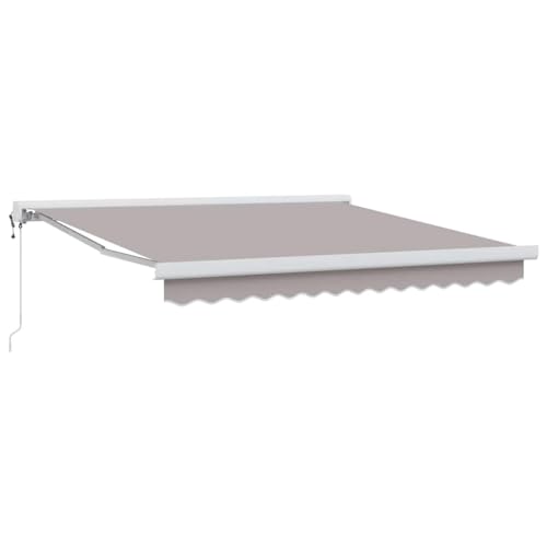 SKM Einziehe Markise Hellgrau 350 x 250 cm Stoff, Metall,Heim & Garten,Rasen & Garten,Garten & Balkon,Markisen,Hellgrau,45.76 kg,3330388 von SKM