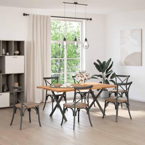 SKM Esstisch Hellbraun 180x100x74 cm Massivholz Eiche Rechteckig,Möbel,Tische,Esstische,Braun,48.15KG,3304385 von SKM