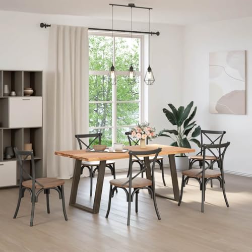 SKM Esstisch Hellbraun 180x90x74 cm Massivholz Eiche Rechteckig,Möbel,Tische,Esstische,Braun,52.23KG,3304190 von SKM