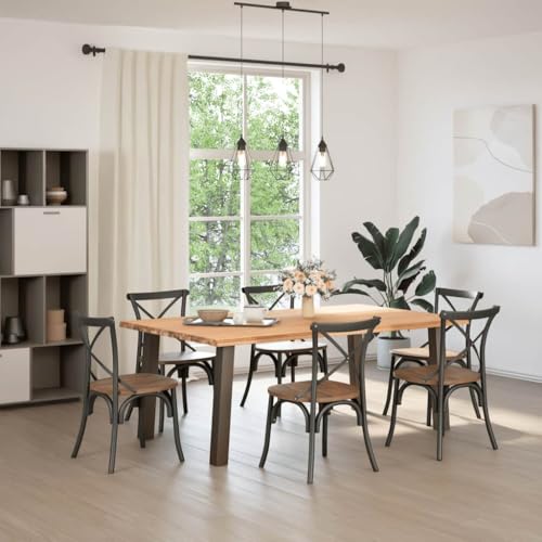 SKM Esstisch Hellbraun 200x120x74 cm Massivholz Eiche Rechteckig,Möbel,Tische,Esstische,Braun,66.68KG,3305061 von SKM