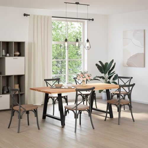 SKM Esstisch Hellbraun 220x100x74 cm Massivholz Eiche Rechteckig,Möbel,Tische,Esstische,Braun,62.7KG,3304647 von SKM