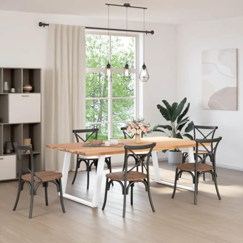 SKM Esstisch Hellbraun 220x120x74 cm Massivholz Eiche Rechteckig,Möbel,Tische,Esstische,Braun,74.6KG,3305112 von SKM