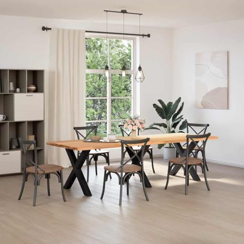 SKM Esstisch Hellbraun 280x100x74 cm Massivholz Eiche Rechteckig,Möbel,Tische,Esstische,Braun,84.3KG,3304849 von SKM