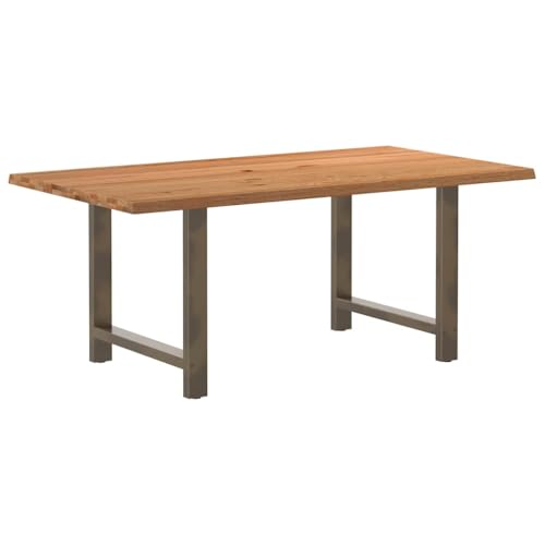 SKM Esstisch mit Baumkanten 180x100x74 cm Massivholz Eiche Rechteck,Möbel,Tische,Esstische,Braun,54.51KG,3304728 von SKM