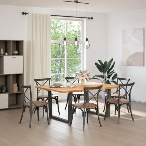 SKM Esstisch mit Baumkanten 180x120x74 cm Massivholz Eiche,Möbel,Tische,Esstische,Braun,63.59KG,3304945 von SKM