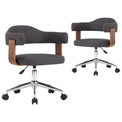 SKM Esszimmerstühle 2 STK. Dreh Grau Bugholz und Stoff,Möbel,Stühle,Esszimmerstühle,Grau,18.36 kg,3054902 von SKM
