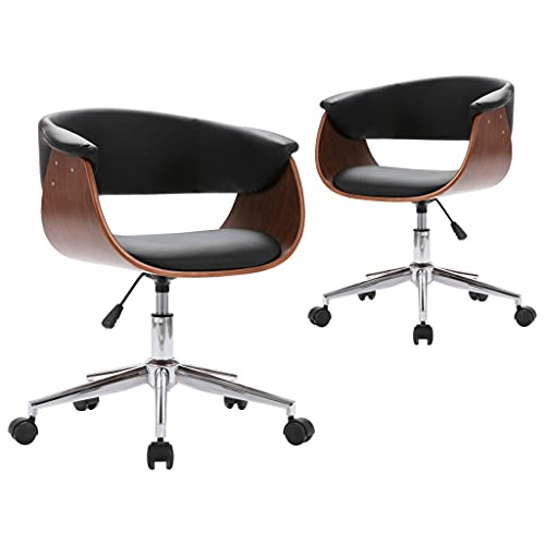 SKM Esszimmerstühle 2 STK. Dreh Schwarz Kunstleder,Möbel,Stühle,Esszimmerstühle,Schwarz,19.92 kg,3054872 von SKM