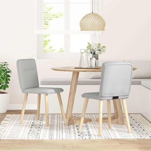 SKM Esszimmerstühle 2 STK. Wolkengrau Stoff,Möbel, Stühle, Esszimmerstühle,Grau,16.6KG,4101229 von SKM